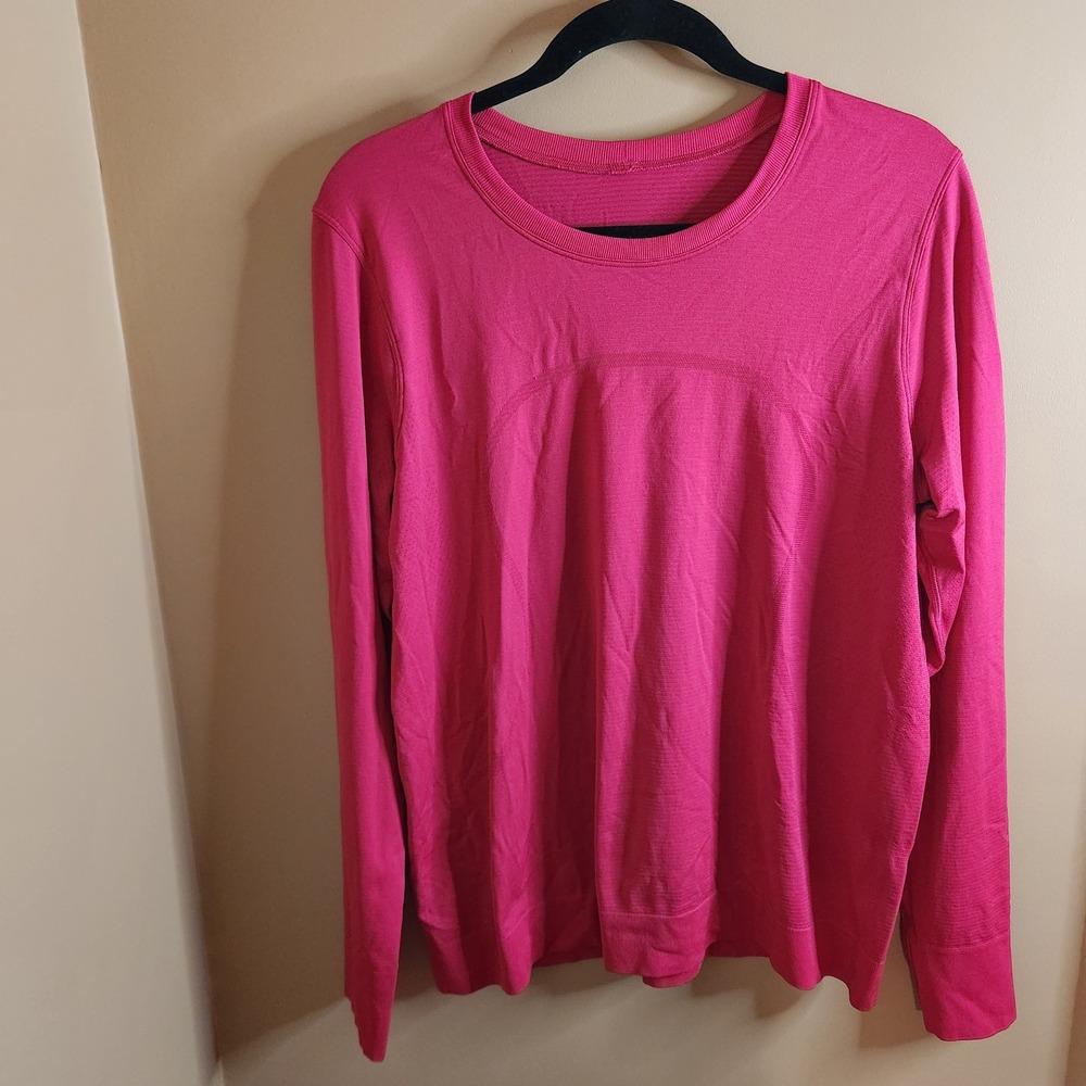Lululemon Swiftly Tech Long Sleeve 2.0 Relaxed Fit Pink Shirt Size 10
